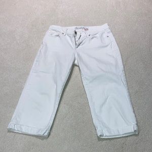 Denizen white cropped jeans